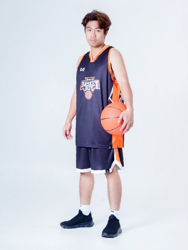 Warrix Basket Boy Captain Jersey - BLACK LYCANS