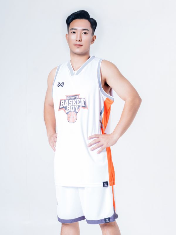Warrix Basket Boy Captain Jersey- WHITE CAPYBOEROE