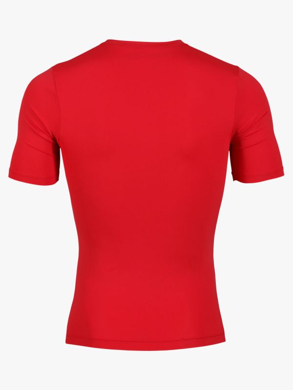 WARRIX เสื้อรัดกล้ามคอกลมแขนสั้นผู้ชาย-Red