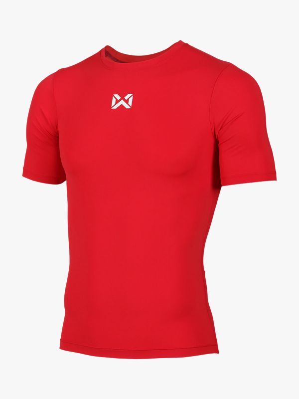 WARRIX เสื้อรัดกล้ามคอกลมแขนสั้นผู้ชาย-Red