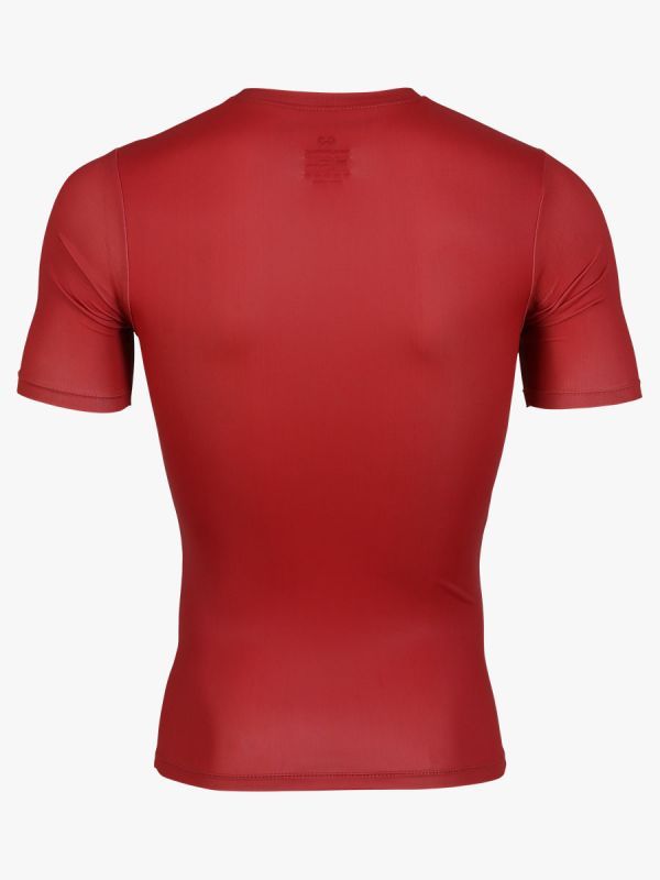 WARRIX เสื้อรัดกล้ามคอวีแขนสั้นผู้ชาย-Red