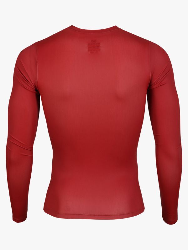 WARRIX เสื้อรัดกล้ามคอวีแขนยาวผู้ชาย-Red