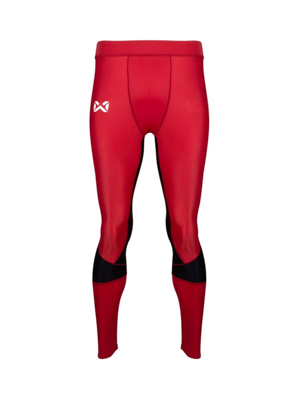 WARRIX กางเกงรัดกล้ามขายาว ผู้ชาย-Red-ดำ