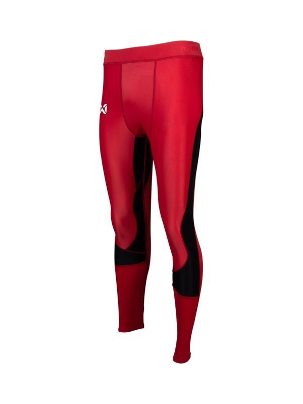 WARRIX กางเกงรัดกล้ามขายาว ผู้ชาย-Red-ดำ