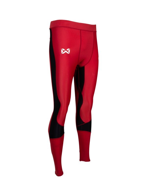 WARRIX กางเกงรัดกล้ามขายาว ผู้ชาย-Red-ดำ
