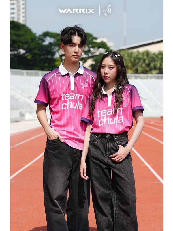Chula Baka Forward - Cheer Polo Shirt-ชมพู-XS