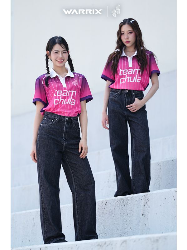 Chula Baka Forward - Cheer Polo Shirt-ชมพู-XS