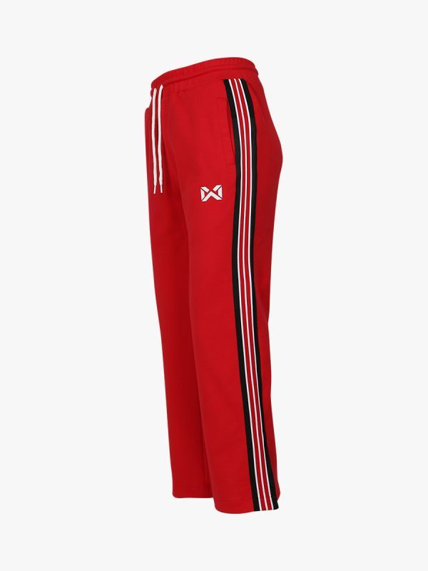 WARRIX กางเกงขายาวผ่าปลายขา ผู้หญิง WP-3701W-Red-ดำ-RA