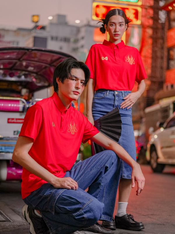 WARRIX LEGEND OF DRAGON POLO SHIRT-Red