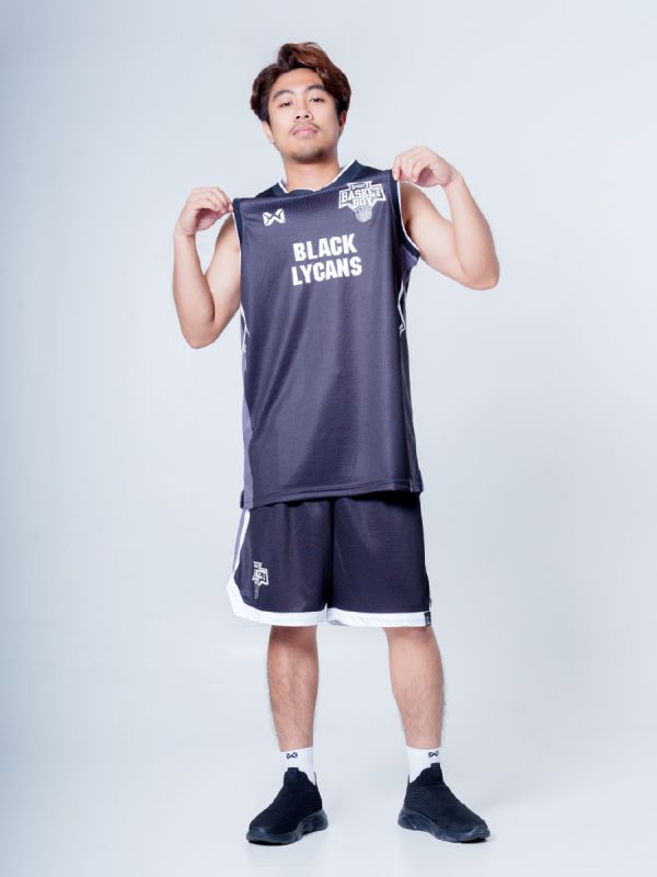 Warrix Basket Boy Match Jersey-BLACK LYCANS