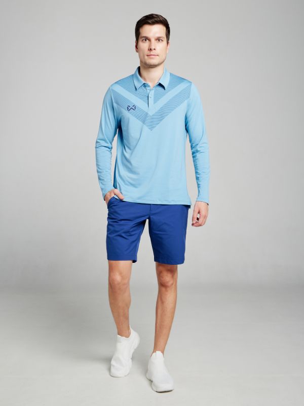 WARRIX PureBalance Long Sleeve Golf Polo Cool Blue XS