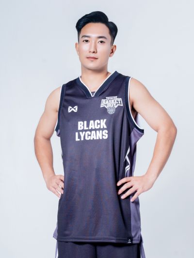 Warrix Basket Boy Match Jersey-BLACK LYCANS