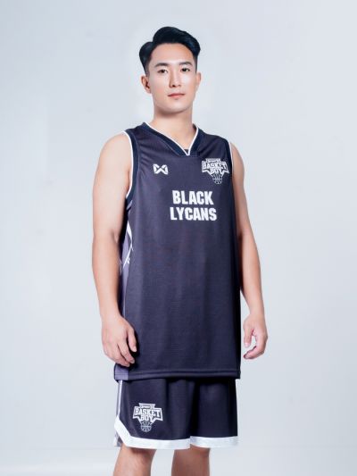 Warrix Basket Boy Match Jersey-BLACK LYCANS