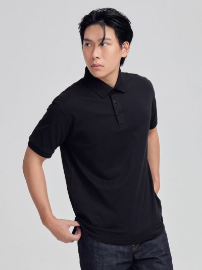 Warrix Invisible Peaceful Polo Shirt  - Black