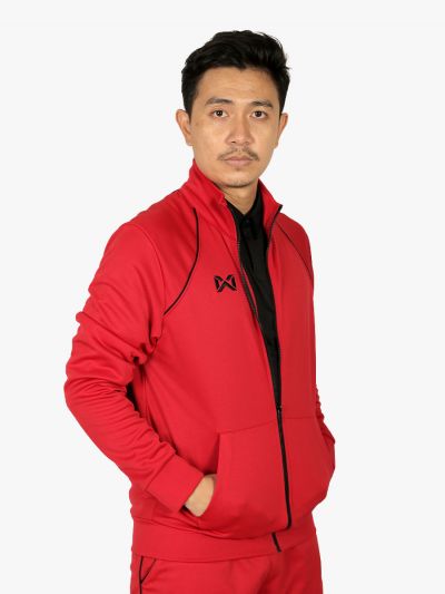 WARRIX เสื้อวอร์มแขนยาว WA-1727-Red-ดำ