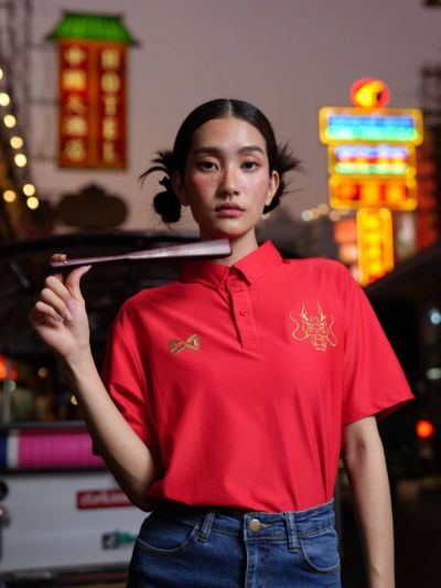 WARRIX LEGEND OF DRAGON POLO SHIRT-Red