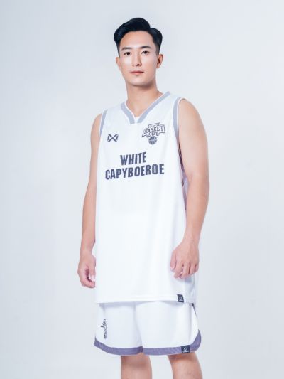 Warrix Basket Boy Match Jersey-WHITE CAPYBOEROE